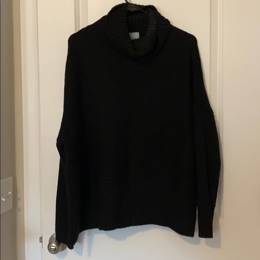 Black oversized turtleneck sweater